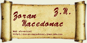 Zoran Macedonac vizit kartica